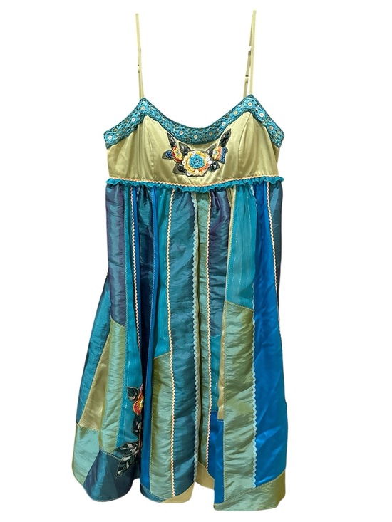 Sue Wong Dresses & Skirts - Vintage Sue Wong Silk Embroidered Patchwork Romantic Boho Fairy Dress Size:6